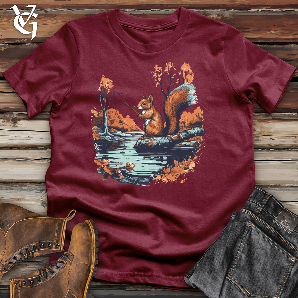 Viking Goods Fishing Squirrel Cotton Tee Cardinal / L