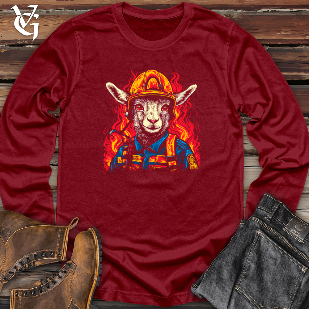 Viking Goods Goat Firefighter Bravery Long Sleeve Black / L