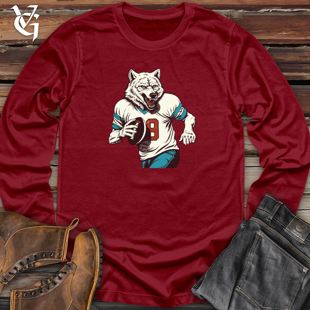 Viking Goods Gridiron Wolf Long Sleeve Cardinal / L