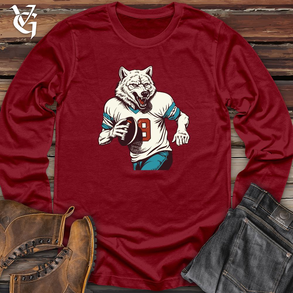 Viking Goods Gridiron Wolf Long Sleeve Cardinal / L