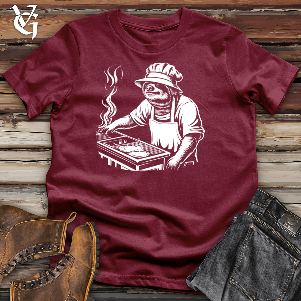 Viking Goods Grillmaster Sloth Sizzles Cotton Tee Cardinal / L