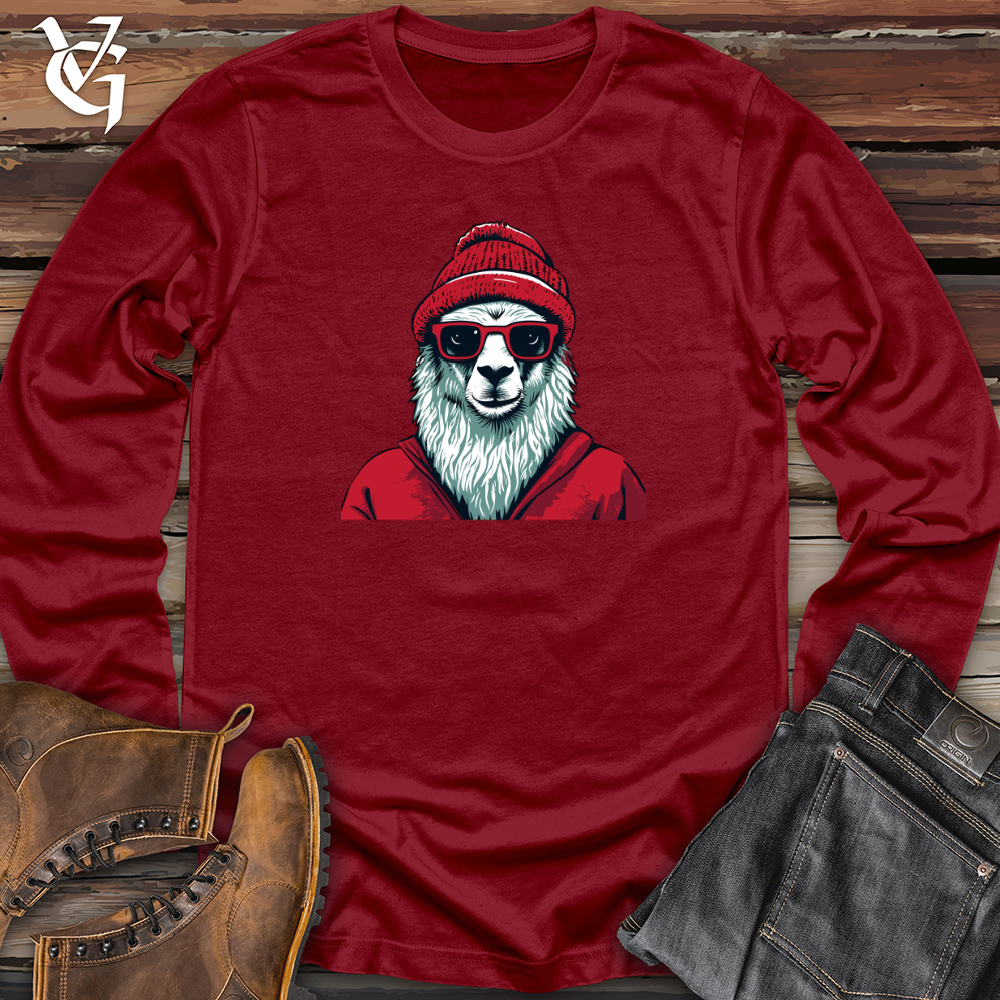 Viking Goods Llama Cozy Vibes Long Sleeve Cardinal / L