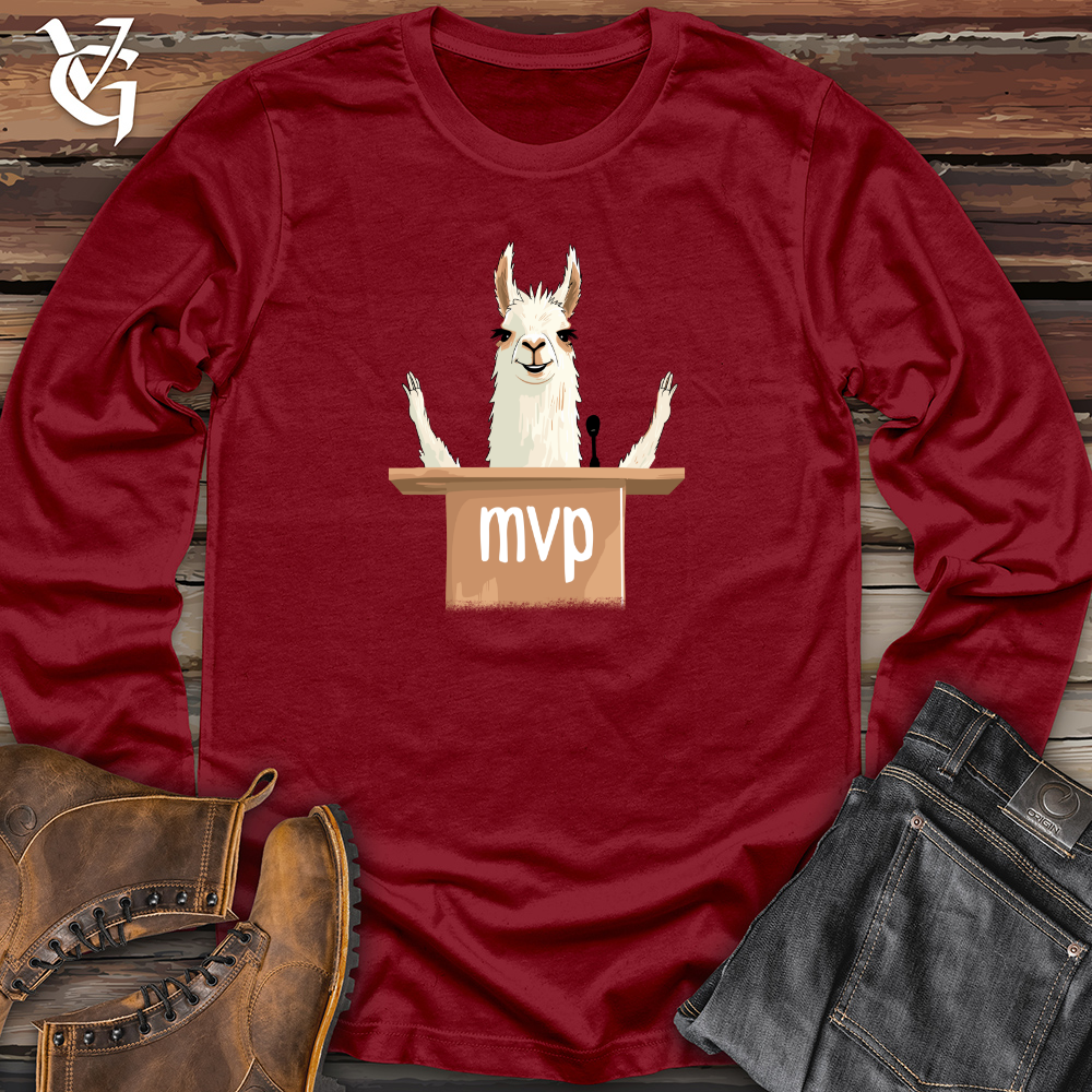 Viking Goods Llama Motivational Speech Long Sleeve Cardinal / L