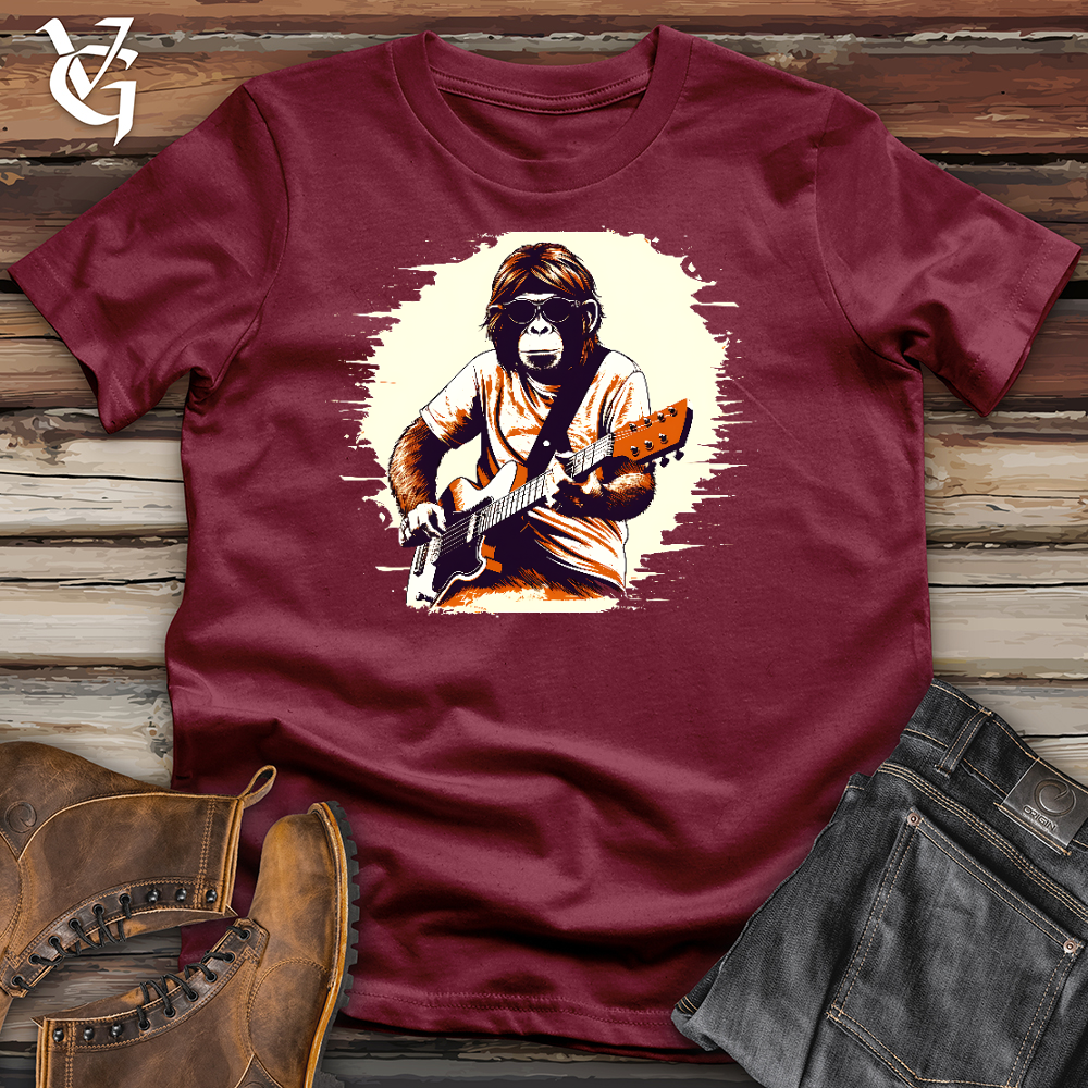 Viking Goods Monkey Playing Guitar Cotton Tee Cardinal / L