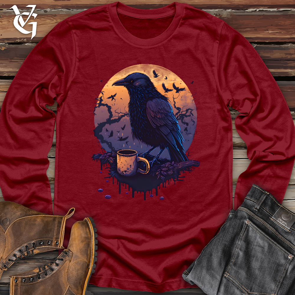 Viking Goods Morning Raven Brew Long Sleeve Cardinal / L