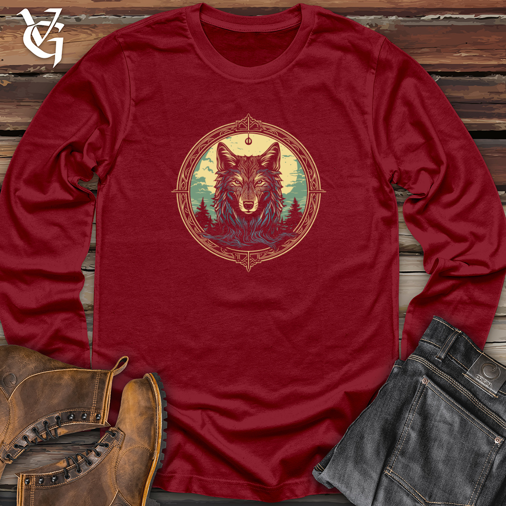 Viking Goods Mystic Wolf Compass Long Sleeve Cardinal / L