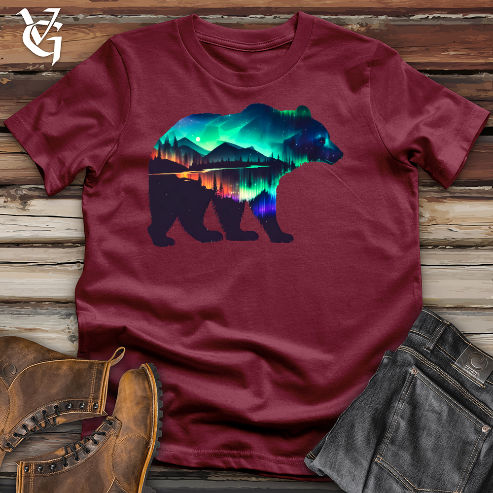 Viking Goods Northern Lights Bear Cotton Tee Cardinal / L
