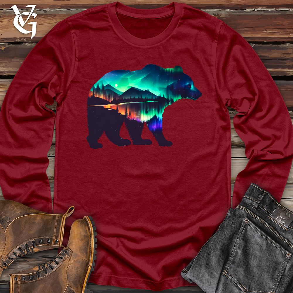 Viking Goods Northern Lights Bear Long Sleeve Cardinal / L