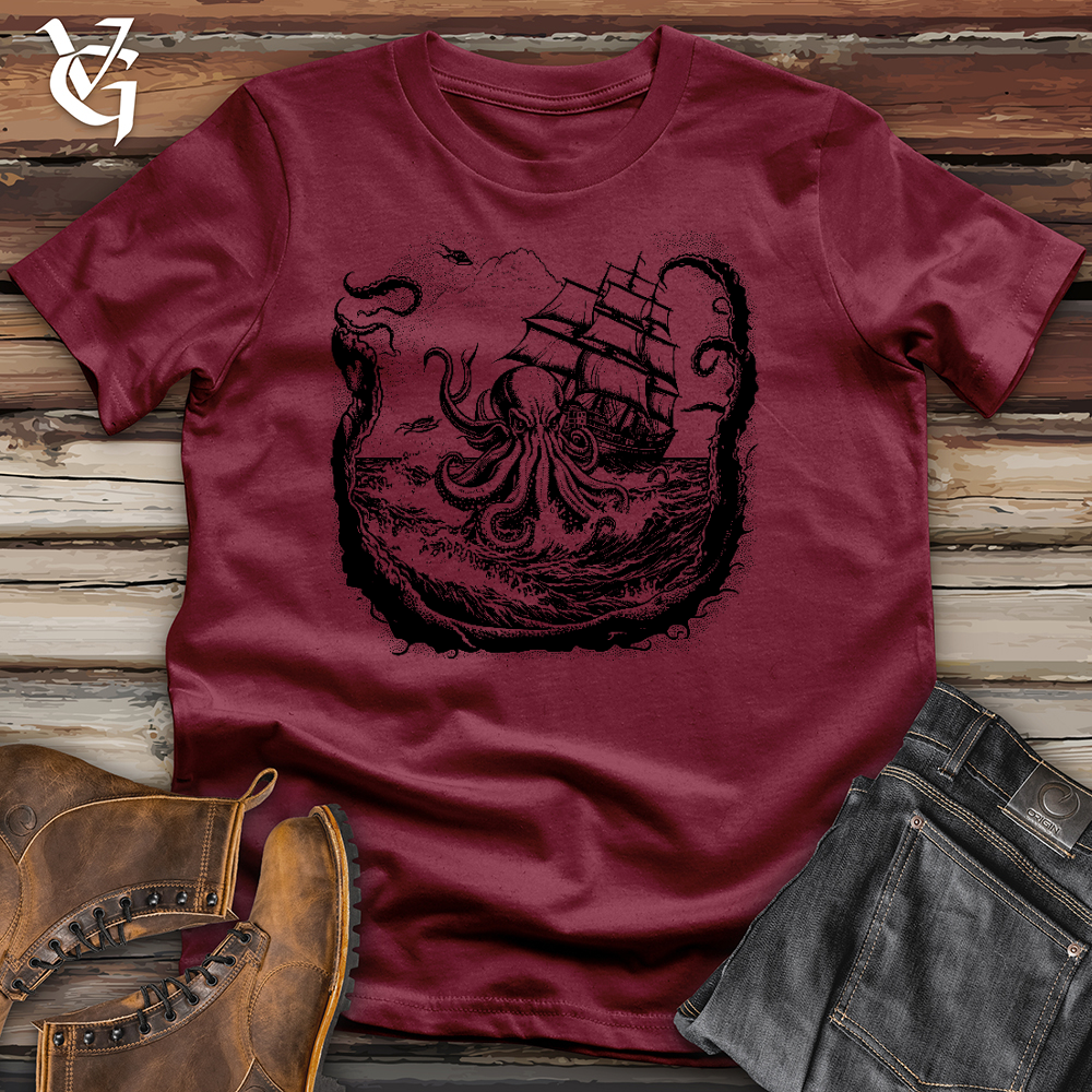 Viking Goods Octopus At Sea Cotton Tee Cardinal / L