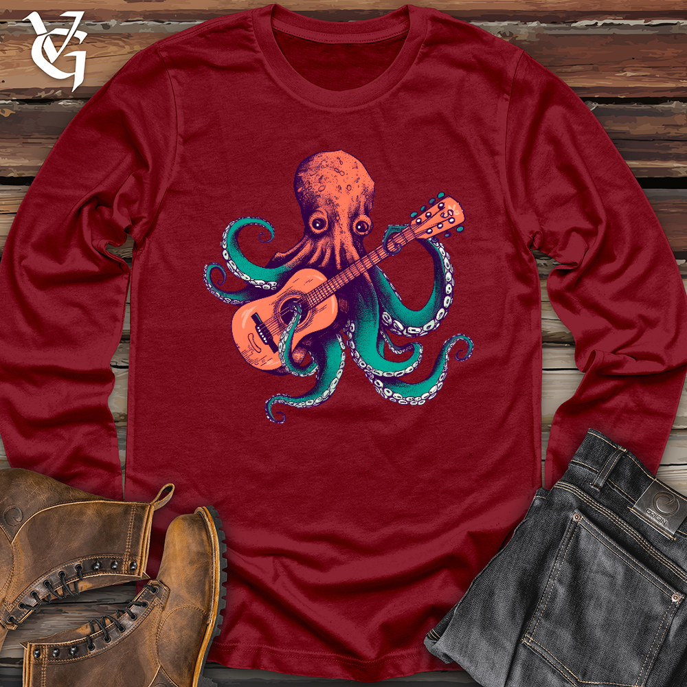 Viking Goods Octopus Guitarist Long Sleeve Tee Cardinal / L