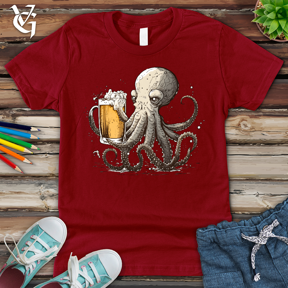 Viking Goods Octopus Happy Hour Youth Tee Cardinal / L