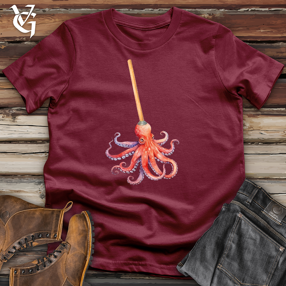 Viking Goods Octopus Mop Cotton Tee Cardinal / L