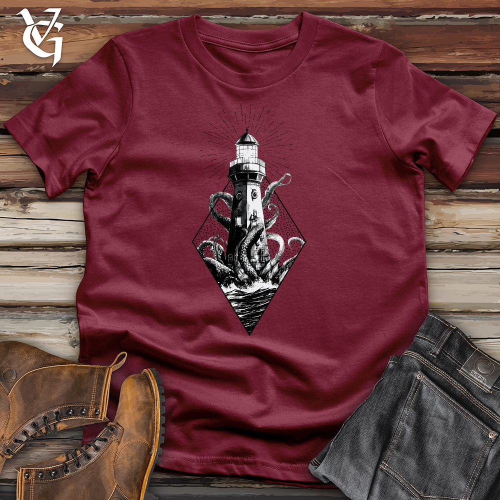 Viking Goods Octopus vs. Lighthouse Cotton Tee Cardinal / L