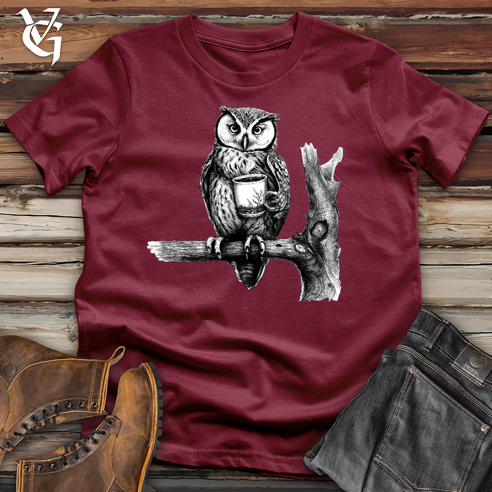 Viking Goods Owl Brew Cotton Tee Cardinal / L
