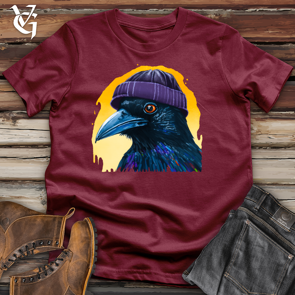 Viking Goods Raven Beanie Cotton Tee Cardinal / L