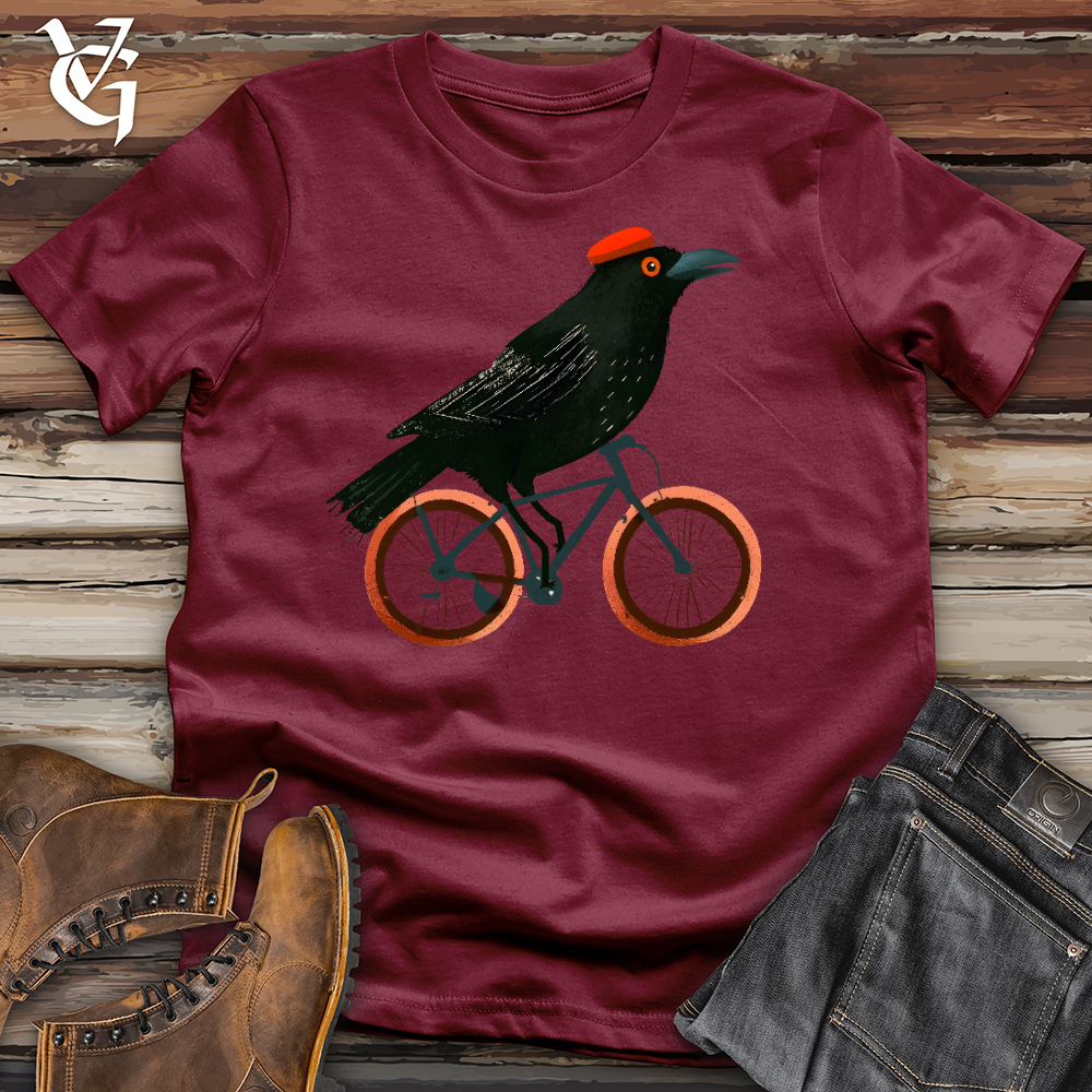 Viking Goods Raven Biker Cotton Tee Cardinal / L