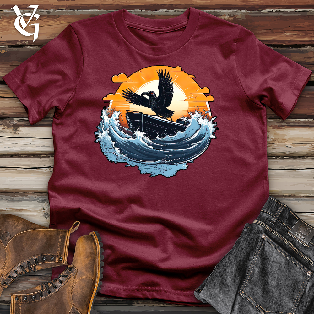 Viking Goods Raven Speed Boat Racer Cotton Tee Cardinal / L