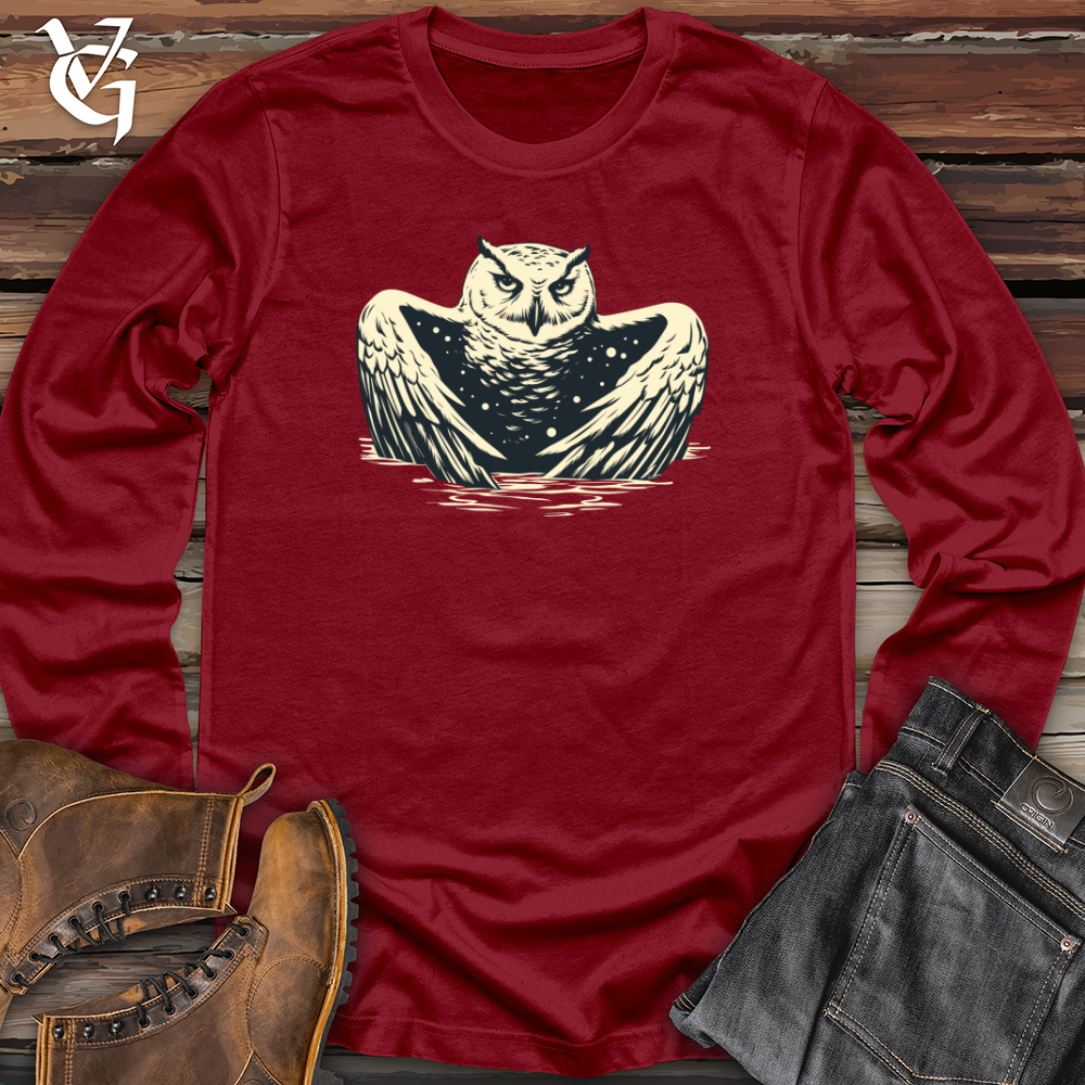 Viking Goods Retro Frosty Owl Long Sleeve Cardinal / L