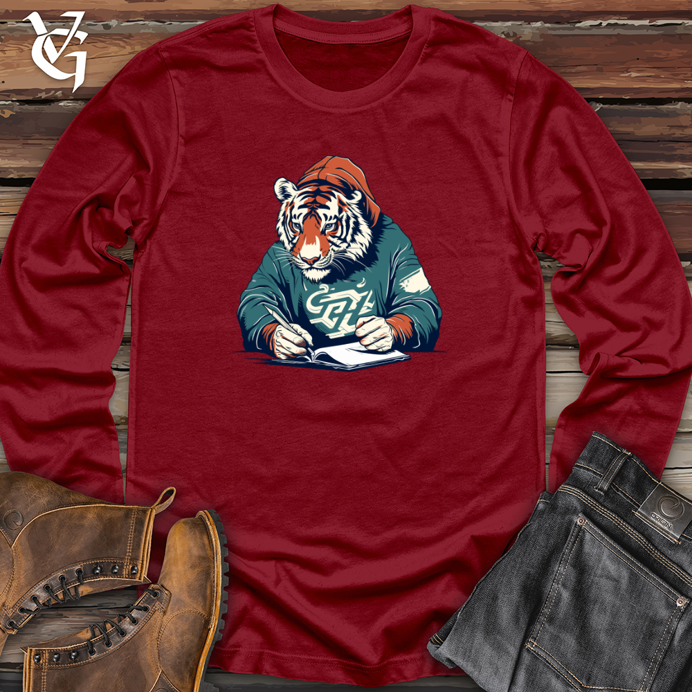 Viking Goods Retro Scribbling Tiger Long Sleeve Cardinal / L