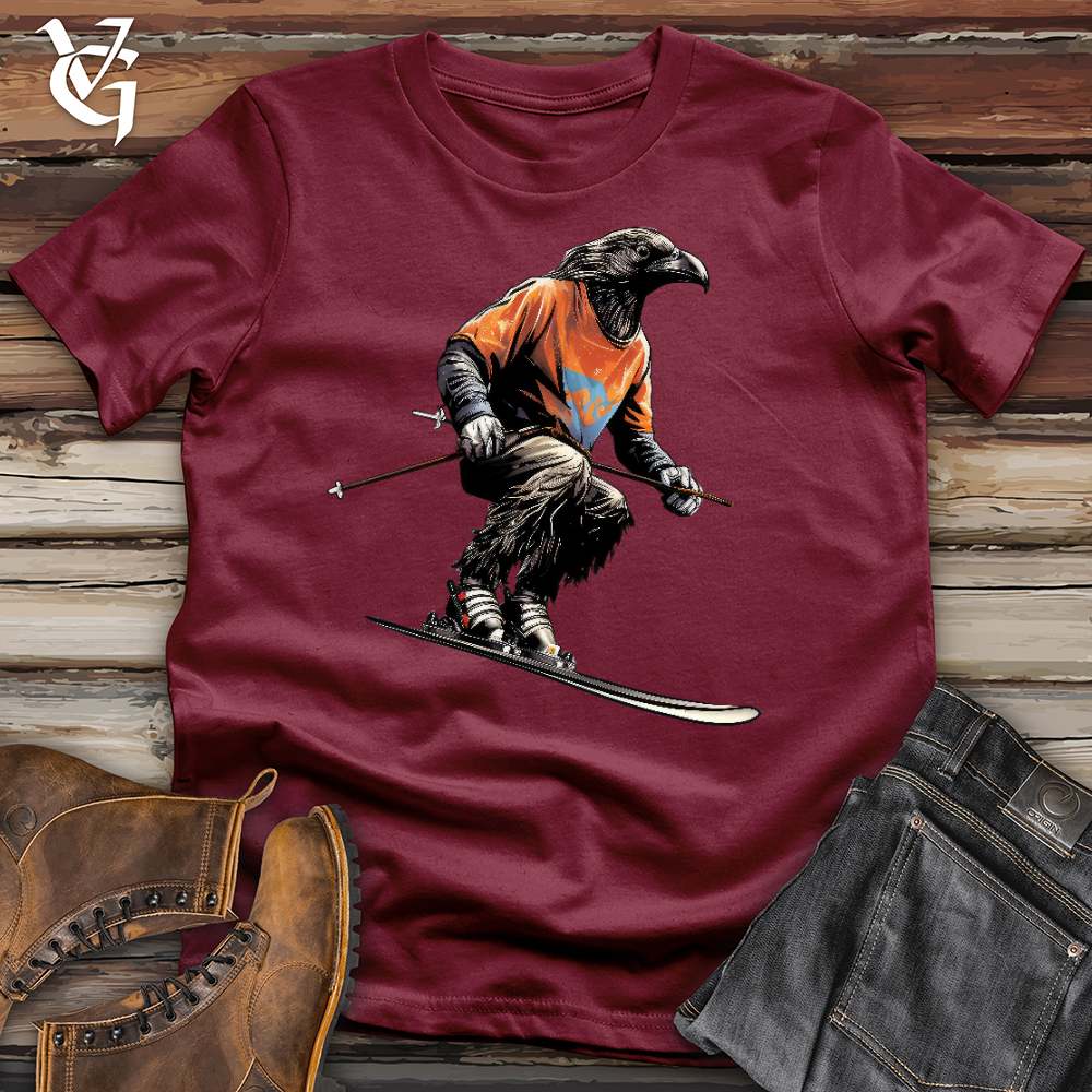 Viking Goods Skiing Raven Cotton Tee Cardinal / L