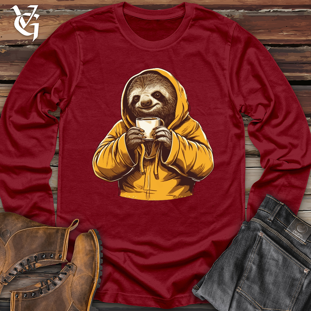 Viking Goods Sloth Coffee Long Sleeve Cardinal / L