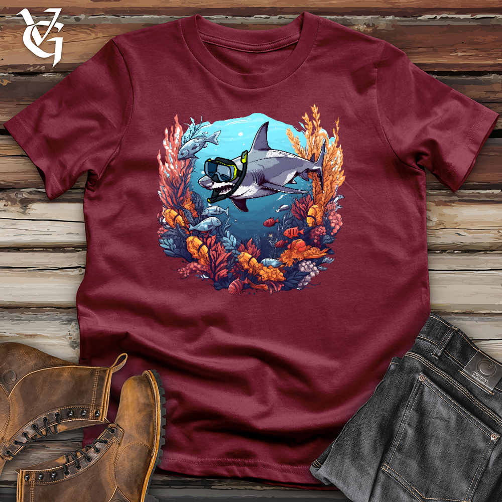 Viking Goods Snorkeling Shark Cotton Tee Cardinal / L