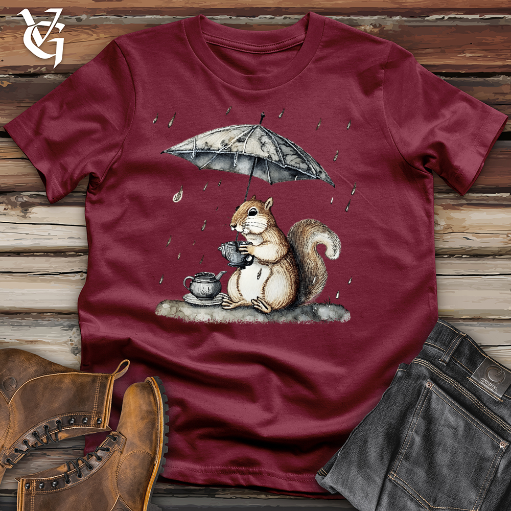 Viking Goods Squirrel In The Rain Cotton Tee Cardinal / L