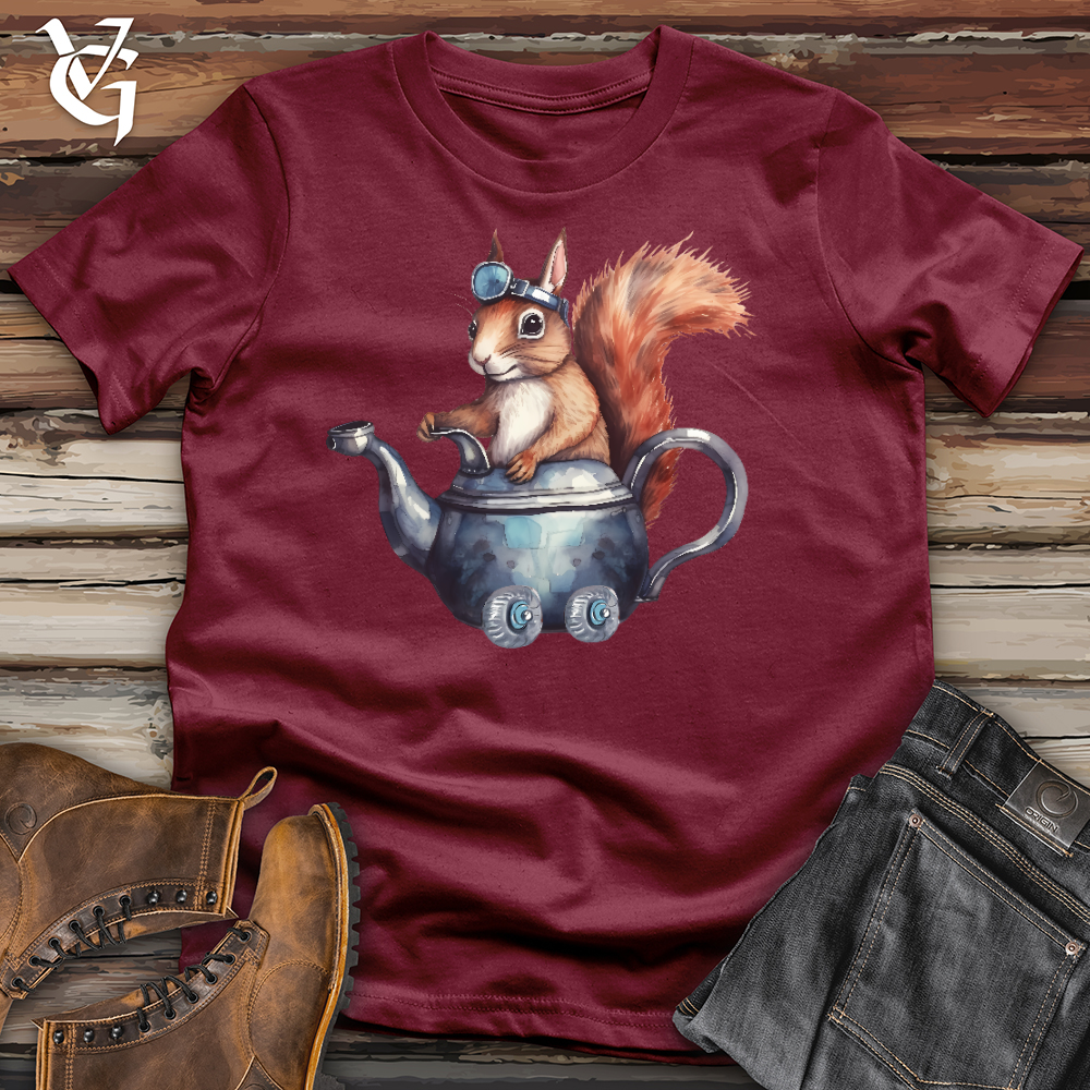 Viking Goods Squirrel Tea Pot Ride Cotton Tee Cardinal / L