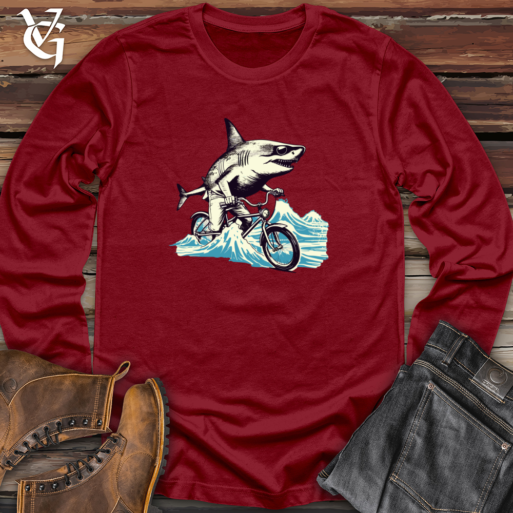 Viking Goods Sunset Shark Ride Long Sleeve Cardinal / L