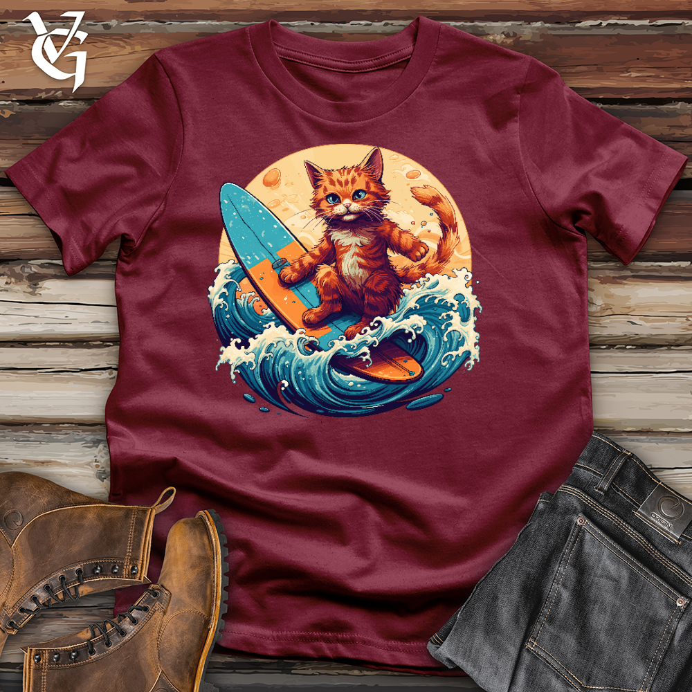 Viking Goods Surf'n Cat Cotton Tee Cardinal / L
