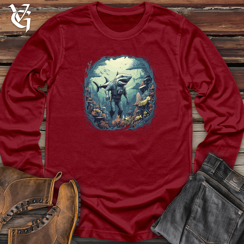 Viking Goods Surreal Shark Dive Long Sleeve Cardinal / L