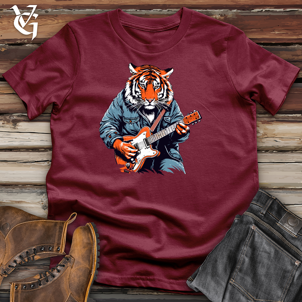 Viking Goods Tiger Playing Guitar Cotton Tee Cardinal / L