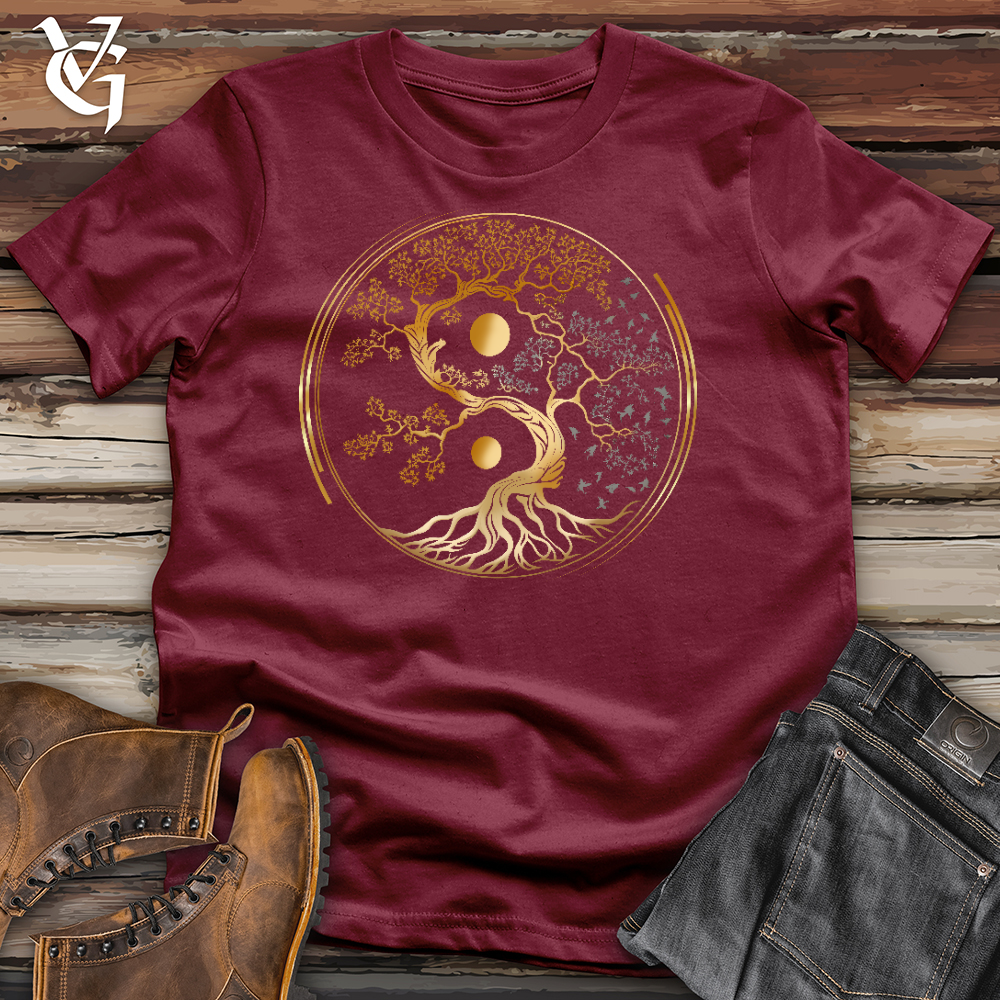 Viking Goods Tree Of Life Yin Yang Cotton Tee Cardinal / L