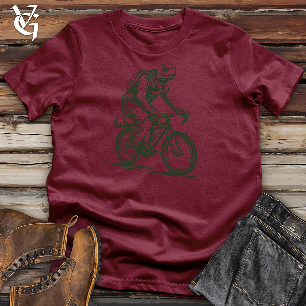 Viking Goods Turtle Riding A Bike Cotton Tee Cardinal / L