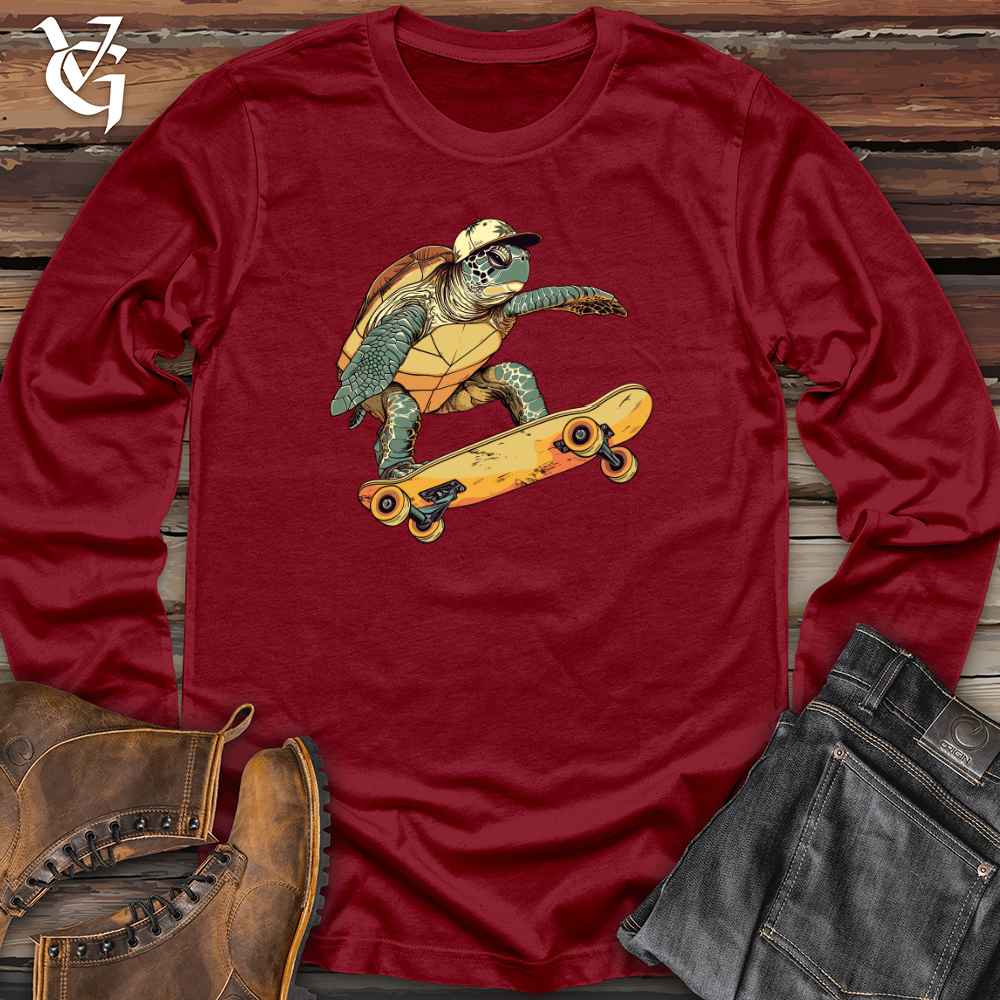 Viking Goods Turtle Skateboarder Groove Long Sleeve Cardinal / L