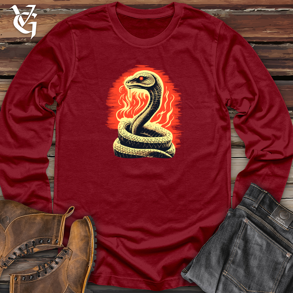 Viking Goods Vintage Fire Serpent Long Sleeve Cardinal / L