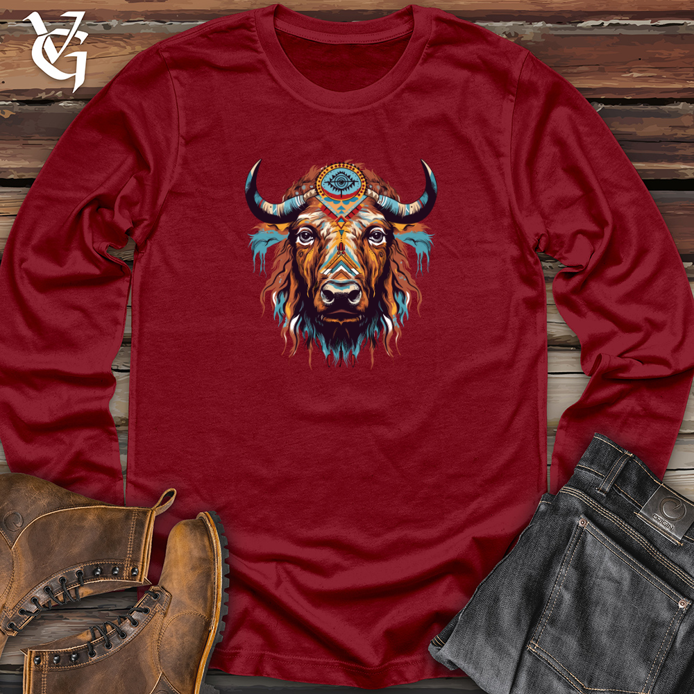 Viking Goods Vintage Hippy Buffalo Long Sleeve Cardinal / L