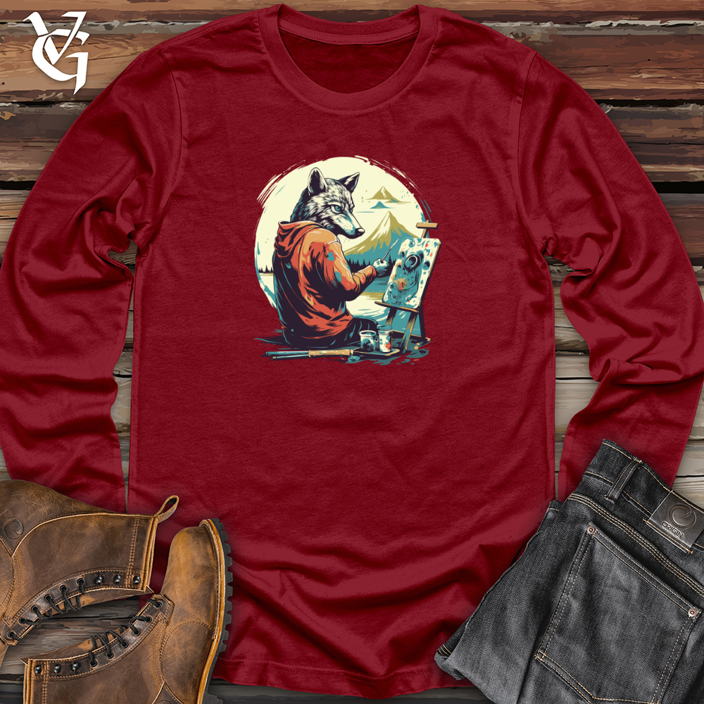 Viking Goods Wild Brush Strokes Long Sleeve Cardinal / L