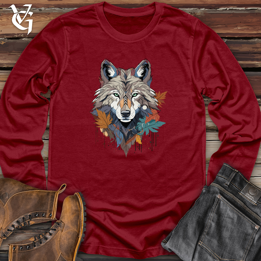 Viking Goods Wolf Autumn Spirit Long Sleeve Cardinal / L