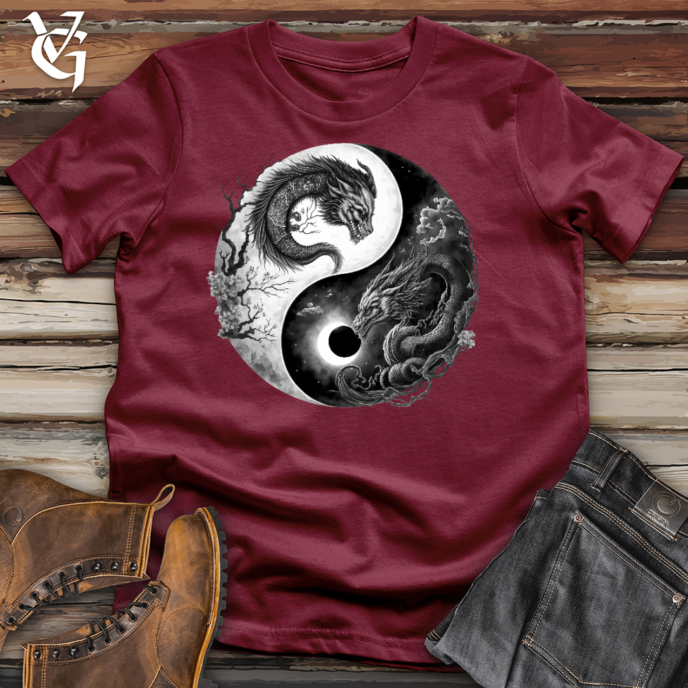 Viking Goods Yin Yang Dragons Cotton Tee Cardinal / L