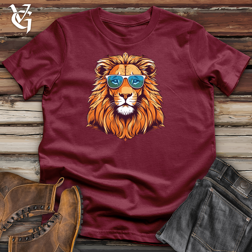 Viking Goods Zenned-out Lion Cotton Tee Cardinal / L