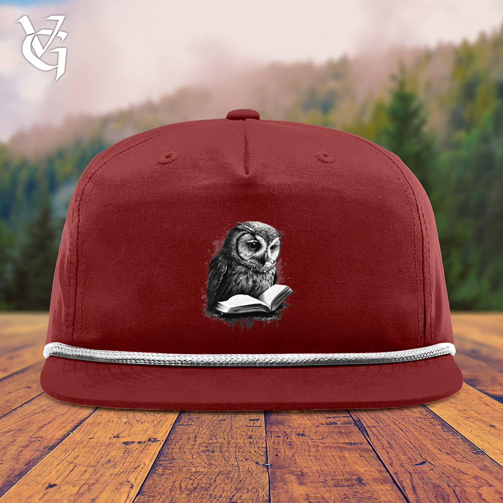 Viking Goods Owl Reading Book Snapback Cap Cardinal/ White