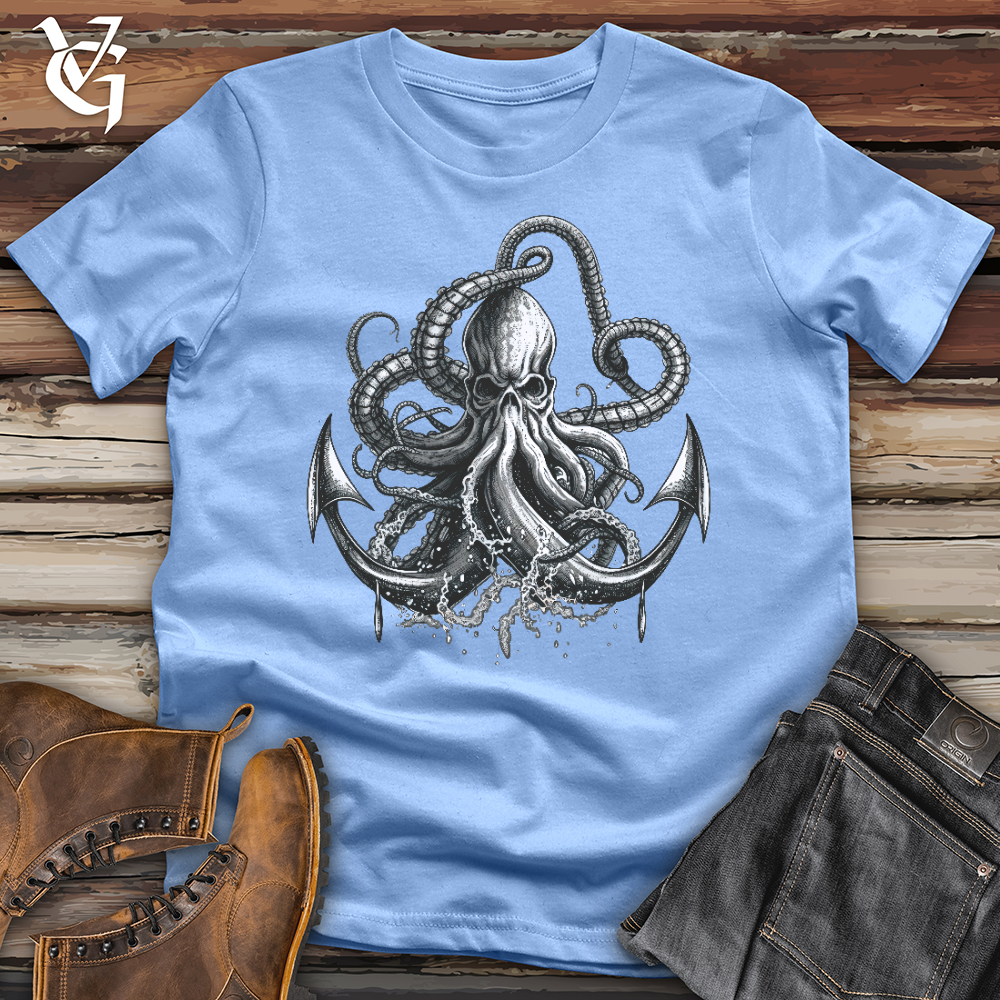Viking Goods Anchored Octopus Softstyle Tee Carolina Blue / L