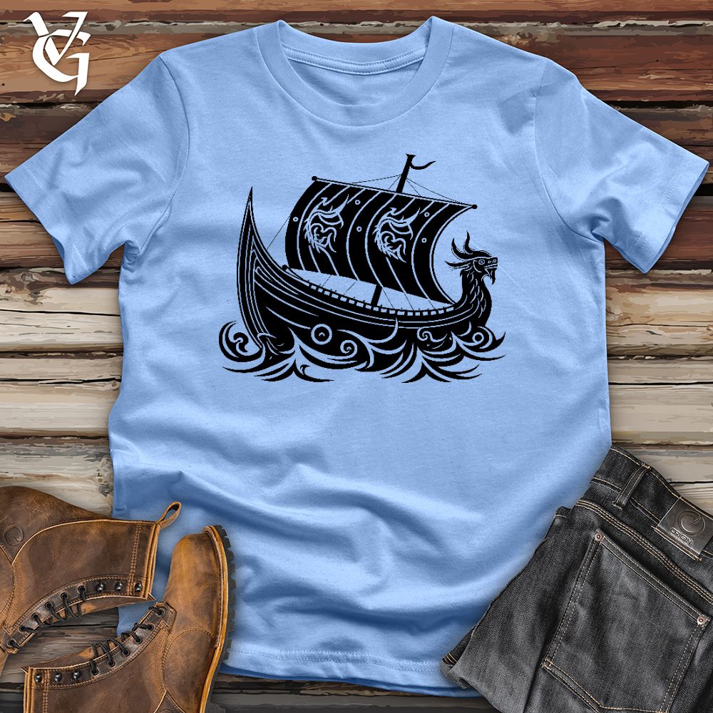Viking Goods Battleship at Sea Softstyle Tee Carolina Blue / L