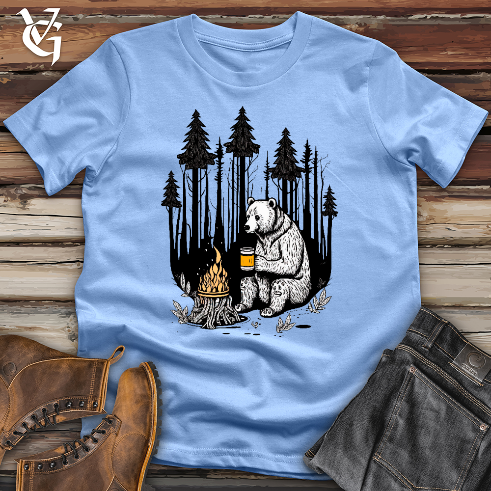 Viking Goods Bear Happy Hour Softstyle Tee Carolina Blue / L