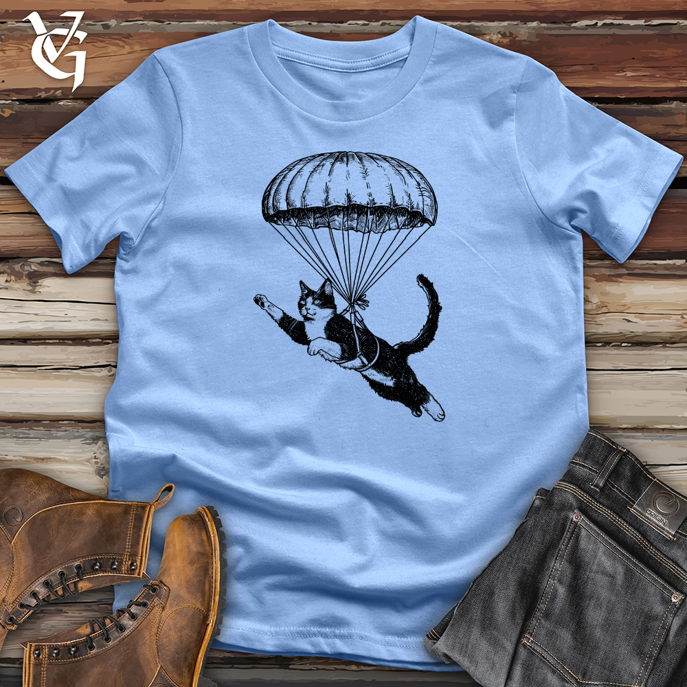Viking Goods Cat Fly with Parachute Softstyle Tee Carolina Blue / L