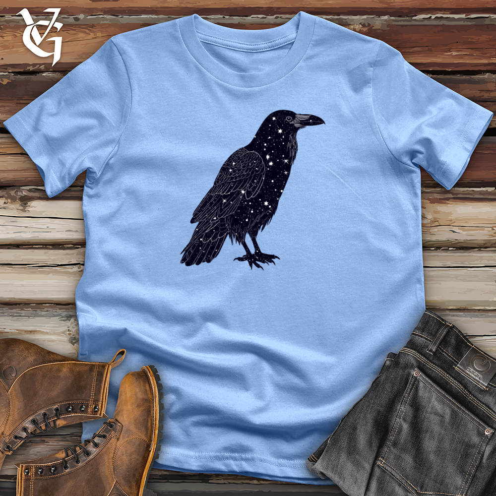 Viking Goods Celestial Raven Silhouette Softstyle Tee Carolina Blue / L