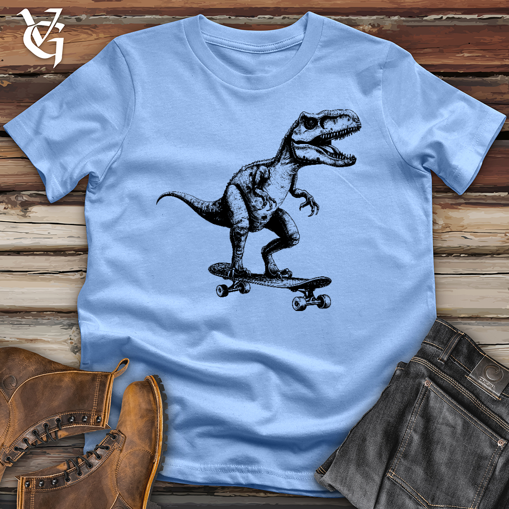 Viking Goods Dino Skate Softstyle Tee Carolina Blue / L