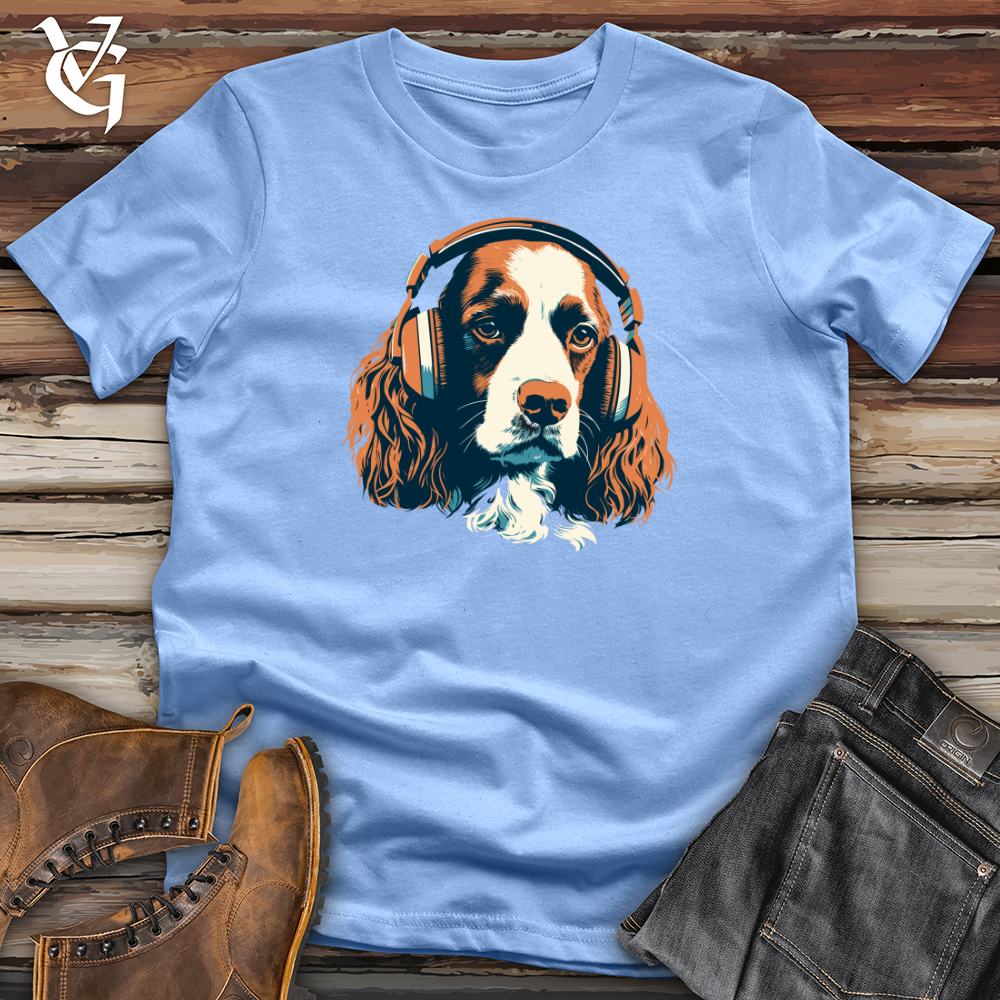 Viking Goods Dog Paw tapping Beats Headphone Harmony Softstyle Tee Carolina Blue / L