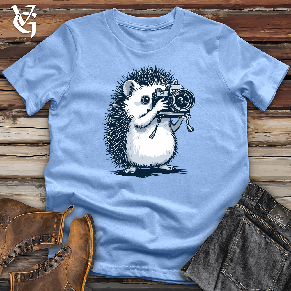 Viking Goods Hedgehog Shutterbug Snapshot Softstyle Tee Carolina Blue / L